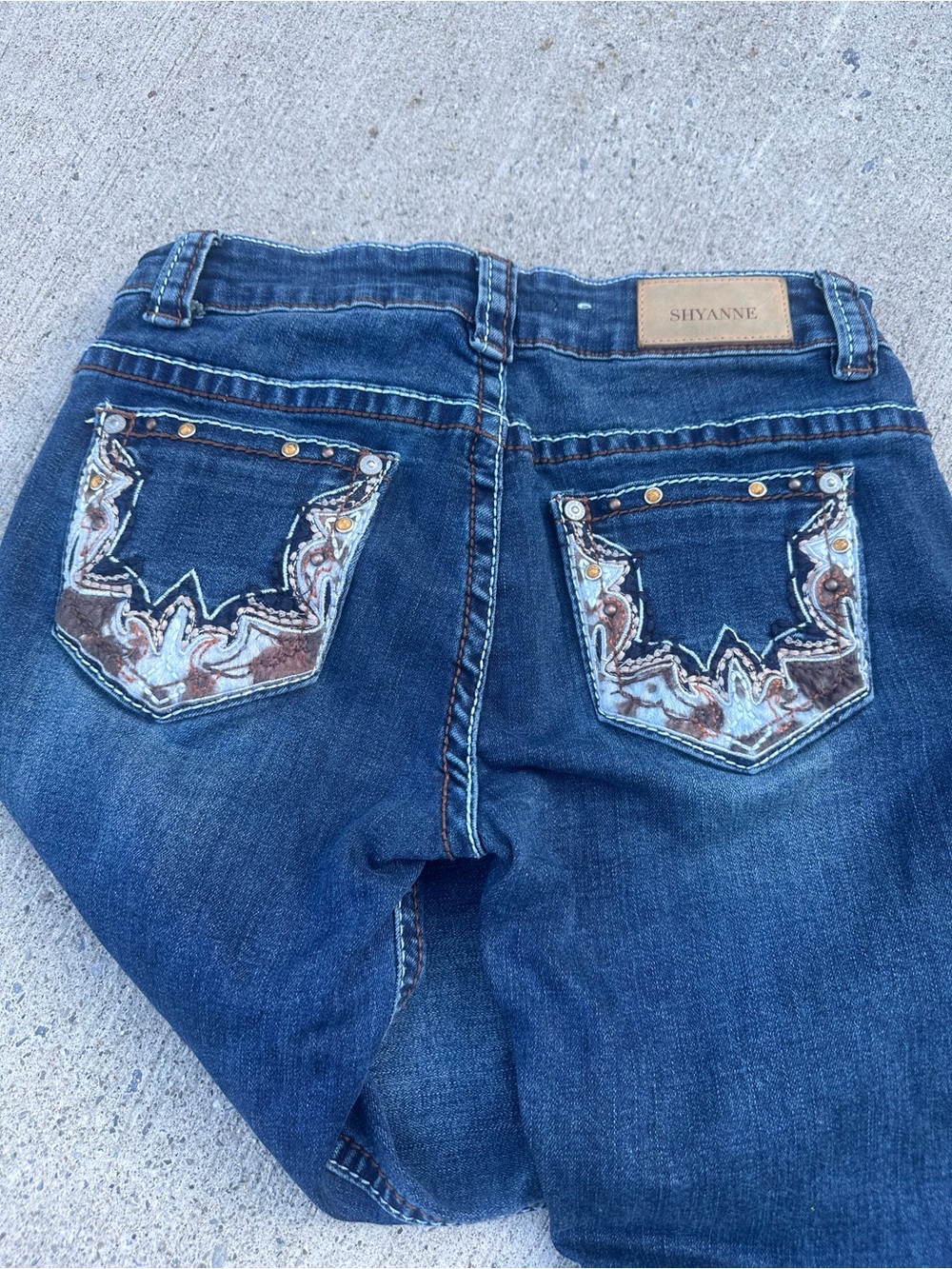 Shyanne Kid’s Dark Blue Embroidered Pocket Jeans